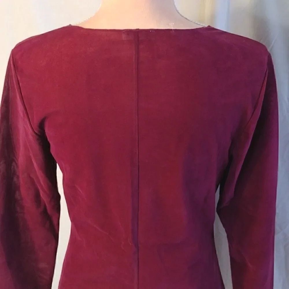Free People Garnet Countdown Flocked Velvet Long Sleeve Top Large NWOT - Picture 16 of 16